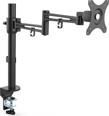 Produktbild von Verstellbare Monitorhalterung, 10KG, Klemme, 17"-30", drehbar, 75x75/100x100, schwarz