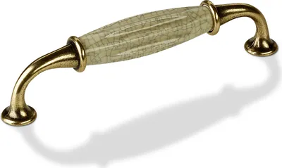Produktbild von SOTECH Möbelgriff META BA 128 mm Messing antik / krakeliert Porzellangriff