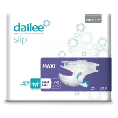 Produktbild von 4x30 Dailee Slip Premium Maxi L/XL, 8 Tropfen Inkontinenz Windeln