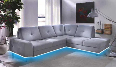 Produktbild von Ecksofa Wohnlandschaft Stoff Textil Sofa Ecksofa Couch Ecke Polster Garnitur