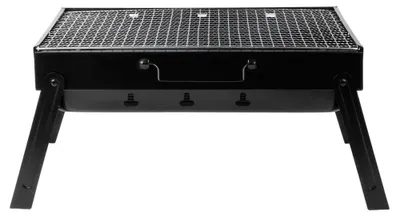 Image de Barbecue au charbon de bois - Grill pliable et portable - 51 x 30 x 23 cm - Acier - Noir - Idéal pour le camping, les pique-niques et les balcons