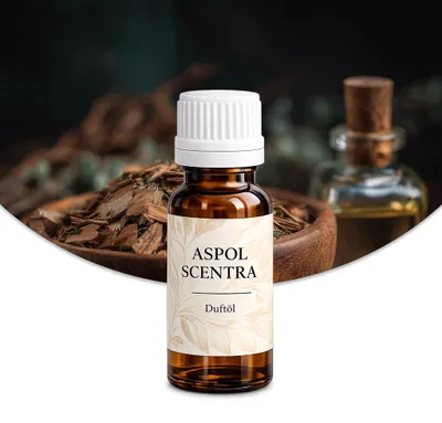 Produktbild von Aspol Scentra Sandelholz und Zeder UFIREADY Duftöl für Kerzen 10 ml, KI-generiertes Bild