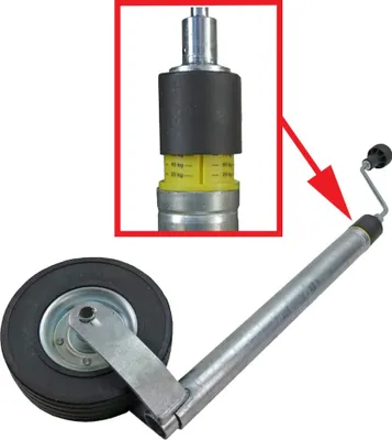 Produktbild von Stützrad mit integrierter Stützlastwaage und 48mm Rohrdurchmesser
