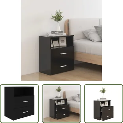 Produktbild von The Living Store Nachttisch Schwarz 50x32x60 cm