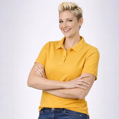 Produktbild von Damen Poloshirt, gelb, Größe 3XL : 3XL : gelb : 65% Baumwolle 35% Polyester