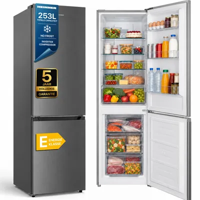 Productafbeelding van Heinner HCNF-HM253INVXE++ Koel-vriescombinatie 253 L, No Frost, Inverter, RVS