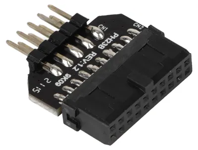 Zdjęcie produktu dla Rozgałęźnik USB do płyty głównej – przejściówka z 9-pinowego złącza USB 2.0 na 19-pinowe złącze USB 3.0 do panelu przedniego (złącze żeńskie)