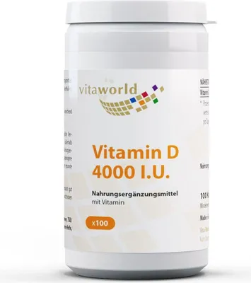 Produktbild von Vitaworld Vitamin D3 4000 I.U. | 100 Kapseln | hochdosiert | leicht zu schlucken | ideale tägliche Ergänzung