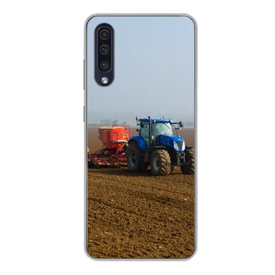 Produktbild von MuchoWow® Handyhülle Schutzhülle Hülle für Samsung Galaxy A50 Traktor - Blau - Nebel Silikon Softcase Handy Hülle - Mobiltelefonhülle
