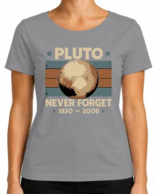 Obrázok produktu pre Pluto Never Forget 1930 2006 Vintage Retro Space Astronomy dámske tričko, sivé, 3XL