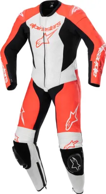 Image de Combinaison une pièce GP PLUS 2, ALPINESTARS, enfant (rouge fluo/blanc/noir, taille 120)