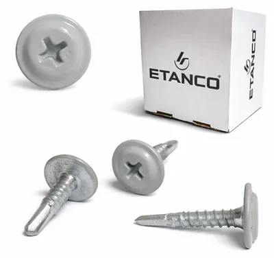 Immagine prodotto di Viti autoperforanti ETANCO GM-B per acciaio, tetto, RAL 7040 grigio finestra, 4,2 x 19 mm, 250 pezzi