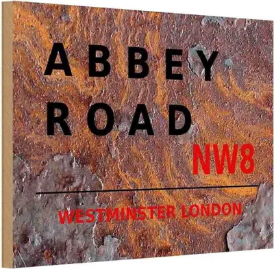 Produktbild von vianmo Holzschild 20x30 cm Abbey Road NW8 Dekoration