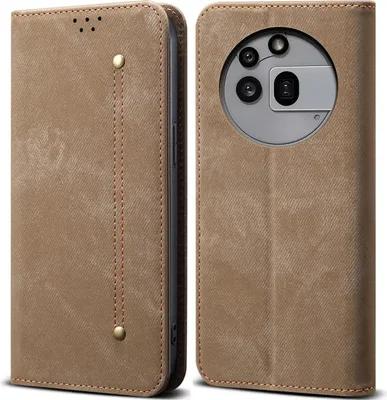 Image de Etui pour Nothing Phone 3a Pro, étui portefeuille en cuir avec fermeture magnétique et support Khaki