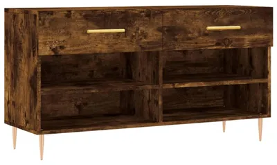 Produktbild von vidaXL Schuhbank Räuchereiche 102x35x55 cm Holzwerkstoff