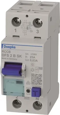 Immagine prodotto di Doepke Fehlerstromschutzschalter DFS2 025-2/0,03-B SK (09124598)