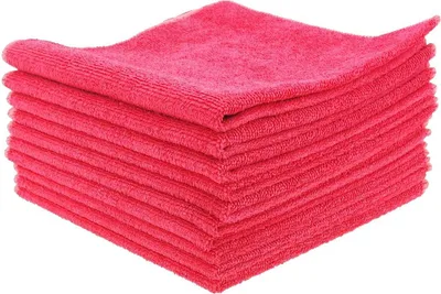 Produktbild von Mikrofasertuch 40 x 40 cm Putztuch Rot 10 Tücher + varivendo Notizblock