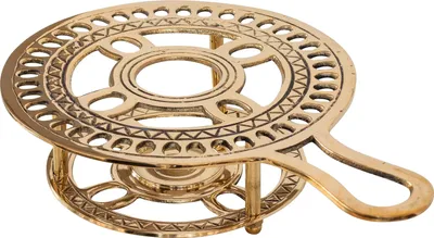 Produktbild von Stövchen Messing Teewärmer Kaffeewärmer Wärmer gold Antik-Stil - 24cm