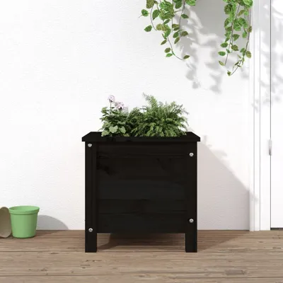 Obrázek produktu pro Maison Exclusive - Květináč černý 40x40x39 cm Masivní dřevo borovice