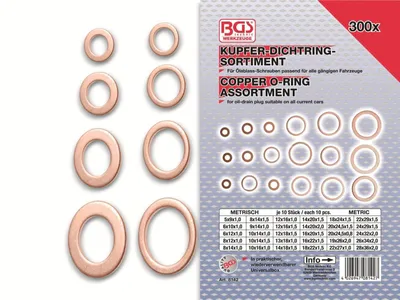 Produktbild von BGS 8142 Kupfer-Dichtring-Sortiment, 300-tlg.