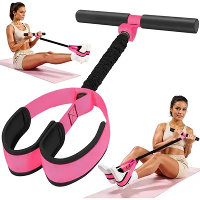 Produktbild von Bauchtrainer mit Widerstandsband - mit Griffen und Pedalen - Fitness Trainingsgerät für Bauchmuskeln - Widerstandsband 22.7 kg - für Zuhause, Pilates