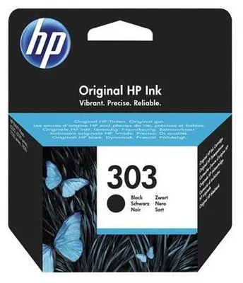 Zdjęcie produktu dla HP Oryginalny czarny tusz 303, Standardowy, Czarny, Tusz na bazie pigmentu, 1 szt., 200 stron(y), Jednopak