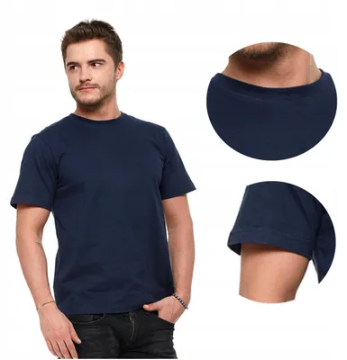 Produktbild von Herren-T-Shirt aus Baumwolle, Kurzarm, Größe XL, Marineblau