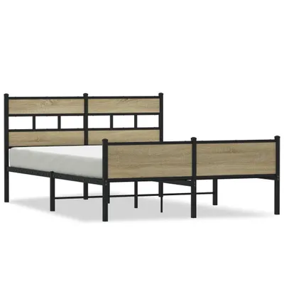 Produktbild von vidaXL Bettgestell ohne Matratze Sonoma-Eiche 140x190 cm Holzwerkstoff