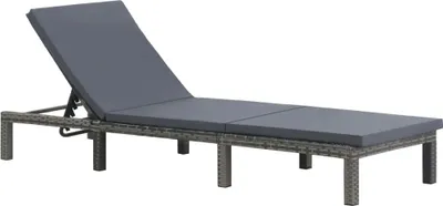 Produktbild von Sonnenliege mit Auflage Poly Rattan Anthrazit
