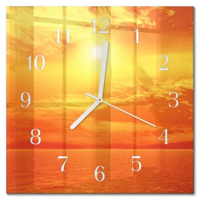 Immagine prodotto di Orologio da parete Tulup Glasuhr, orologio da cucina, vetro temperato, 30x30 cm, design moderno e decorativo, silenzioso, lancette bianche - Colore: Giallo