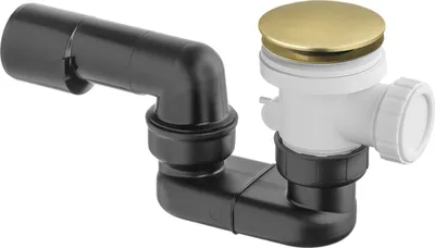 Produktbild von Ablaufgarnitur Siphon Dusche, Wanne mit Ablaufventil Pop Up Gold gebürstet