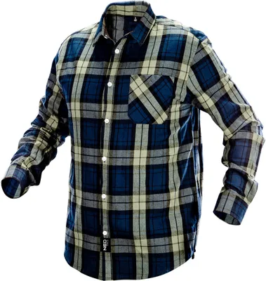 Produktbild von NEO TOOLS Hemd 81-541 Baumwolle Flanellhemd - blau/grün – Größe XL
