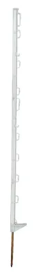 Produktbild von horizont Kunststoffpfahl mit Metallspitze – UV-stabilisiert, 105 cm hoch, Einzelspitze, 60 Stück, weiß