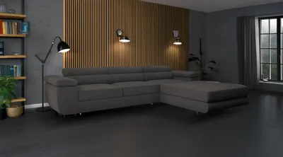 Produktbild von Ecksofa mit Schlaffunktion und Bettkasten, Designer Schlafsofa mit Bettkasten