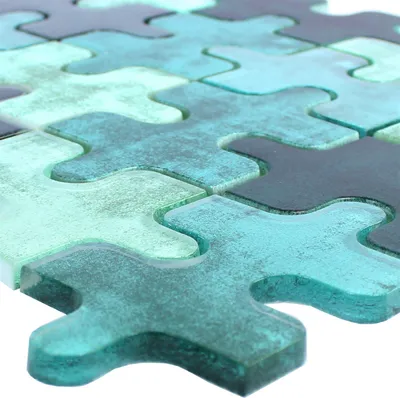 Produktbild von Glasmosaik Fliesen Puzzle Grün
