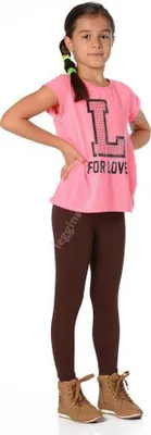Produktbild von Mädchen Kinder Leggings in 23 Farben Baumwolle; Schokobraun 92