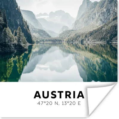 Produktbild von MuchoWow® Poster Österreich - See - Berge 75x75 cm - Wand Dekoration