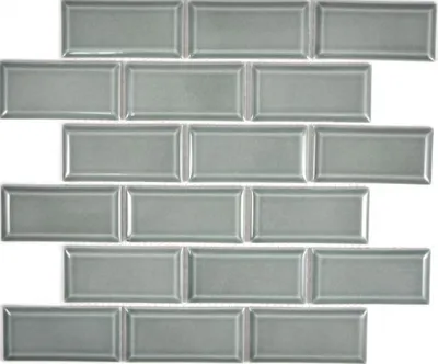 Produktbild von Metro Subway Mosaik Fliese Keramik grau grün Fliesenspiegel Küche Wand MOS26M-0218