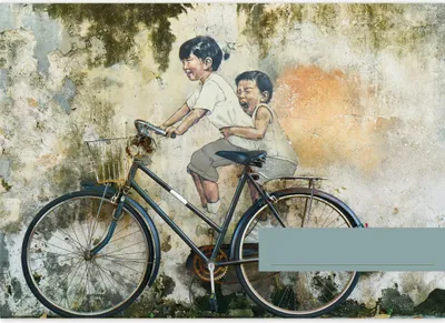 Produktbild von fröhlicher Streetart DIN A3 Malblock Graffiti Motiv Fahrrad Spaß