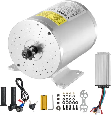 Image de VEVOR Kit de moteur électrique à courant continu sans balai 2000 W - moteur 48 V 4300 tr/min avec régulateur de vitesse amélioré et poignée d'accélération Kit pour Go Karts E-Bike Moto Scooter DIY