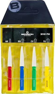 Produktbild von Bergeon 30102-P04 Sortiment aus 4 Ölen für Uhrmacher