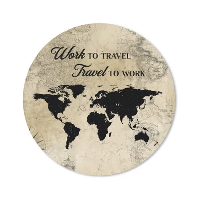 Produktbild von MuchoWow® Mauspad Mousepad Weltkarte - Sprichwörter - Reisen - Vintage 50x50 cm - Mousepads - Maus Mat - Pad - Mausunterlage - Vinyl