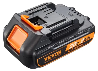 Productafbeelding van VEVOR 20V 2000mAh lithium-ion batterij, vervanging voor elektrische gereedschappen, maximale outputstroom 20A. Batterij met overlaad-, diepontlaad-, oververhittings- en kortsluitbeveiliging. Lithium batterij, afmetingen 15,8 x 74,8 x 50,7 mm