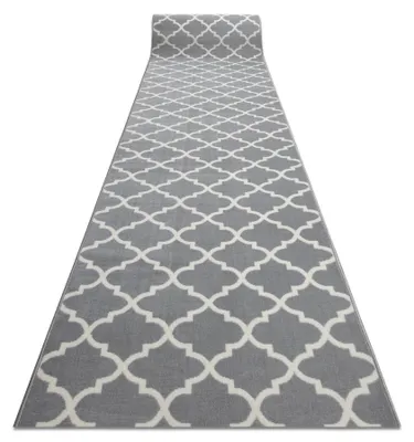 Image de TAPIS DE COULOIR BCF MORAD Trelis Treillis marocain gris / crème 100 cm gris 100x160 cm