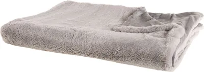 Produktbild von BELIANI Kuscheldecke Grau Polyester 150 x 200 cm Plüsch Decke Felloptik Schlafzimmer Wohnzimmer