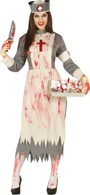 Produktbild von blutiges Halloween Krankenschwester Kostüm für Damen, Größe:L