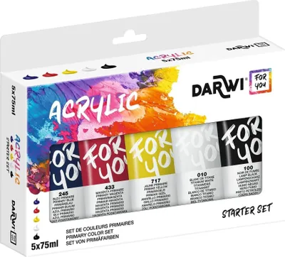 Obrázok produktu pre Darwi Acrylic Paint Sada akrylových farieb 5 x 75 ml 5 ks