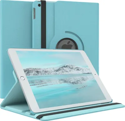 Produktbild von EAZY CASE - Tablet Hülle für Apple iPad 10,2" (2019, 2020, 2021) Schutzhülle 10,2 Zoll Smart Cover Tablet Case Rotationcase zum Aufstellen klappbar 360° drehbar mit Standfunktion Tasche Kunstleder in Blau
