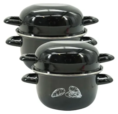 Immagine prodotto di Set di 2 pentole smaltate per cozze 20,5 x 26 x 17,5 cm Fackelmann