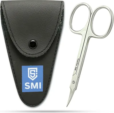 Produktbild von SMI Nagelhautschere Gebogen - Extra Feine Haut- und Nagelschere für Maniküre & Augenbrauen, mit Etui